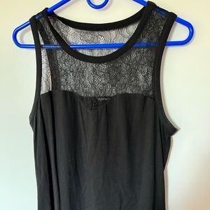 Express black large tank with lace top